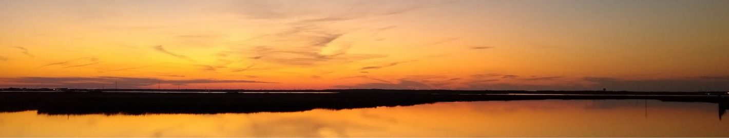 Afterglow of sunset along the lake