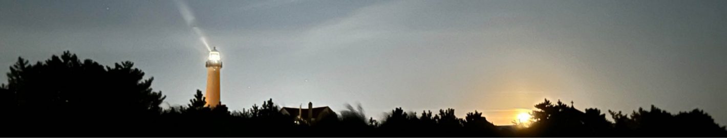 Cape May Light House with rising moon